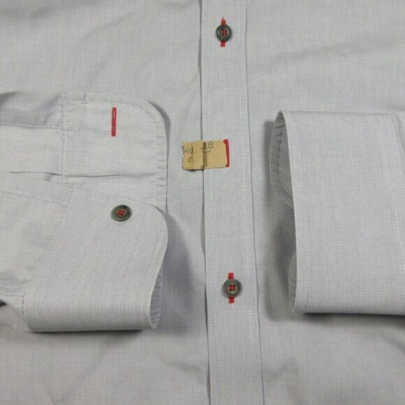 UNTUCKit mens solid gray woven Wrinkle Free button down shirt 2XLT TALL EUC - Picture 5 of 7